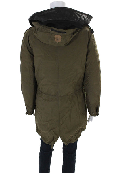 Mackage Women's Hood Long Sleeves Full Zip Pockets Coat Olive Green Size XS