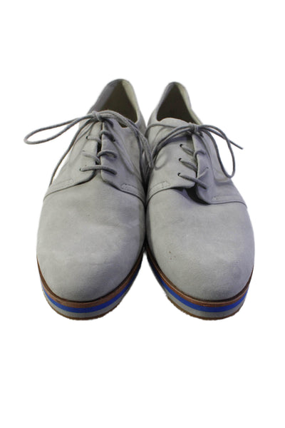 Two by Vince Camuto Mens Suede Round Toe Lace Up Dress Shoes Gray Size 10M