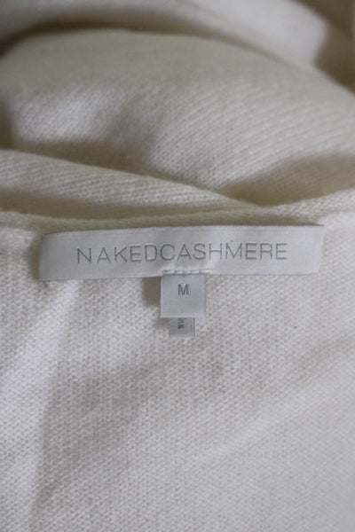 Naked Cashmere Womens Long Sleeves Pullover V Neck Sweater White Size Medium
