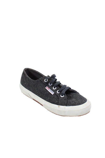 Superga Womens Low Top Lace Up Walking Sneakers Gray Wool Blend Size 37 7