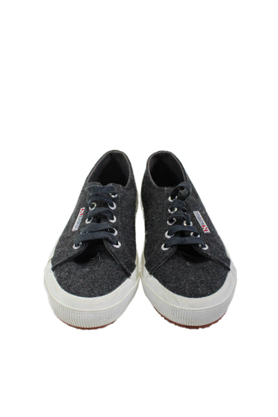 Superga Womens Low Top Lace Up Walking Sneakers Gray Wool Blend Size 37 7