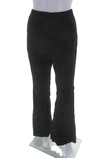 Anthropologie Women's Flat Front Faux Suede Bootcut Pants Black Size 8