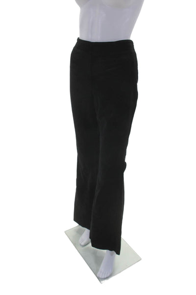 Anthropologie Women's Flat Front Faux Suede Bootcut Pants Black Size 8