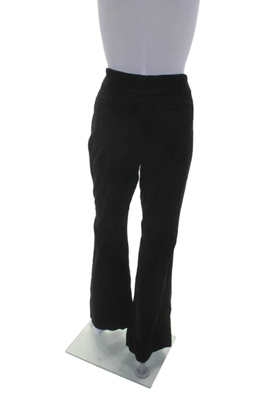 Anthropologie Women's Flat Front Faux Suede Bootcut Pants Black Size 8