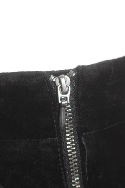Anthropologie Women's Flat Front Faux Suede Bootcut Pants Black Size 8