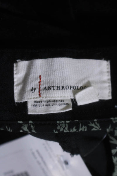 Anthropologie Women's Flat Front Faux Suede Bootcut Pants Black Size 8