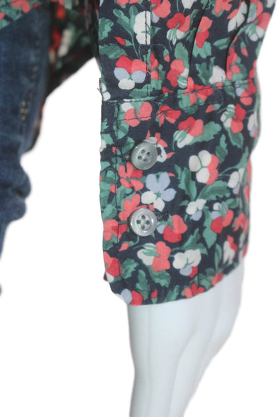 J Crew Women's Collared Long Sleeves Slim Fit Button Down Floral Shirt Size 6