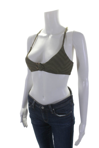 Red Carter Women's Spaghetti Straps Embellish Lace Up Cropped Top Green Size XS