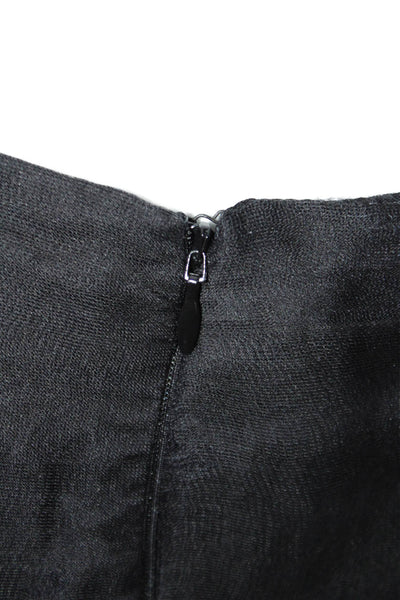 Jupe Womens Silk Back Zipper Pleated A Line Maxi Skirt Black Size 3