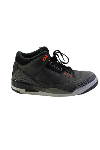 Air Jordan Mens Animal Print Patchwork Neon Detail Sneaker Gray Size 8.5