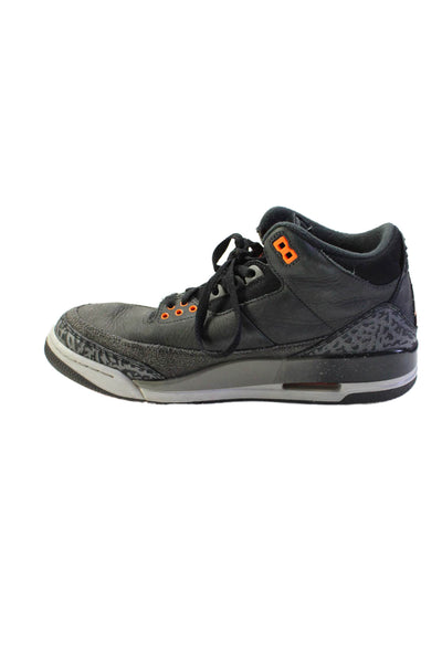 Air Jordan Mens Animal Print Patchwork Neon Detail Sneaker Gray Size 8.5