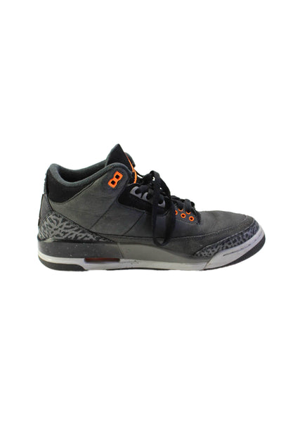 Air Jordan Mens Animal Print Patchwork Neon Detail Sneaker Gray Size 8.5