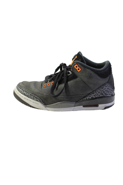 Air Jordan Mens Animal Print Patchwork Neon Detail Sneaker Gray Size 8.5