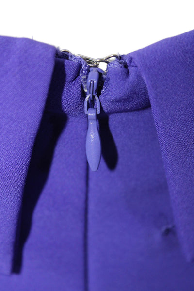 Jewel Badgley Mischka Womens Purple Strapless Flare Cocktail Dress Size 4