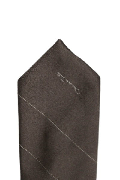 Oscar de la Renta Mens Striped Classic Neck Tie Brown OS