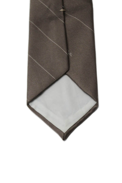 Oscar de la Renta Mens Striped Classic Neck Tie Brown OS