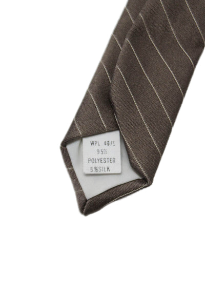 Oscar de la Renta Mens Striped Classic Neck Tie Brown OS