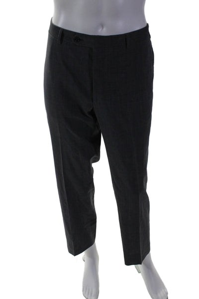 Canali Mens Silk Blend Five Pocket Flat Front Tapered Dress Pants Gray Size 54