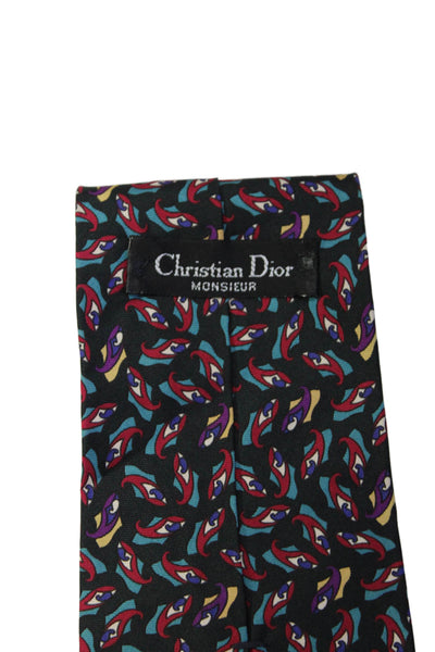 Christian Dior Mens Novelty Print Classic Neck Tie Multicolor Size OS