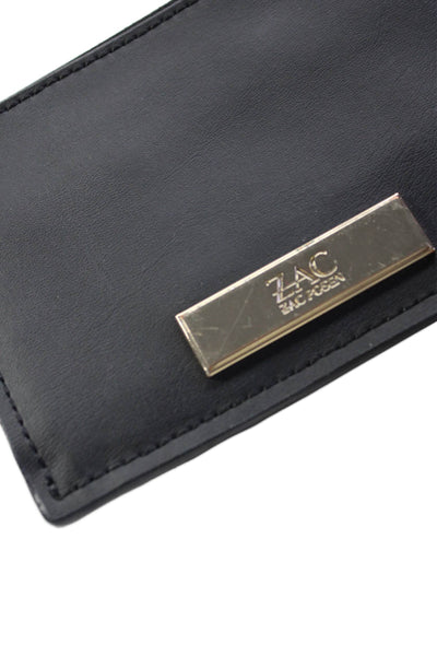 ZAC Zac Posen Womes Multi-Pocket Zip Up Wristlet Wallet Black