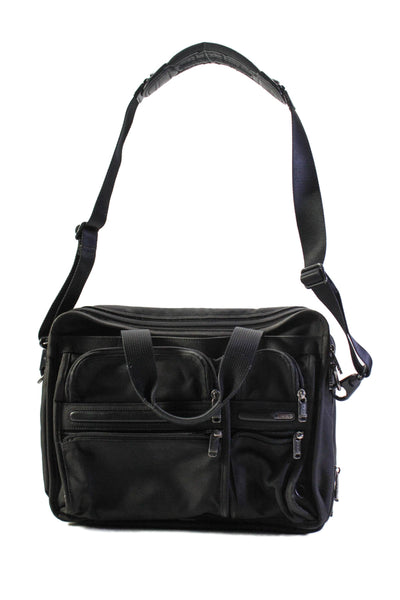 Tumi Mens Textured Multi-Sectioned Adjustable Strapped Laptop Bag Black