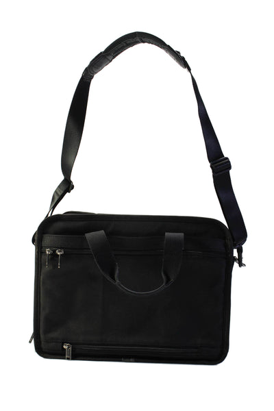 Tumi Mens Textured Multi-Sectioned Adjustable Strapped Laptop Bag Black