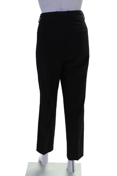 Theory Womens Creased Louise Scroll Slim Leg Dress Pants Black Wool Size 12