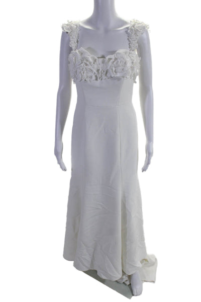 Jenny by Jenny Yoo Womens Sweetheart Neck Mermaid High Low Wedding Gown White Si