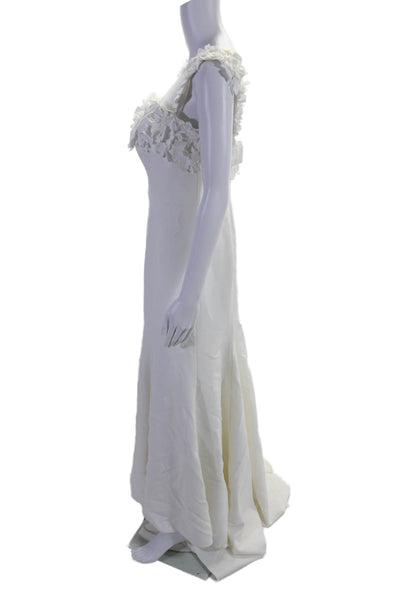 Jenny by Jenny Yoo Womens Sweetheart Neck Mermaid High Low Wedding Gown White Si