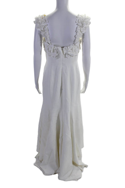 Jenny by Jenny Yoo Womens Sweetheart Neck Mermaid High Low Wedding Gown White Si