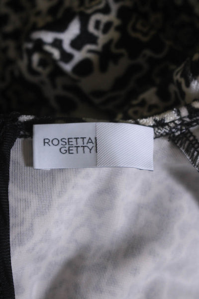 Rosetta Getty Womens Abstract Print A Line Dress Black Beige Extra Small