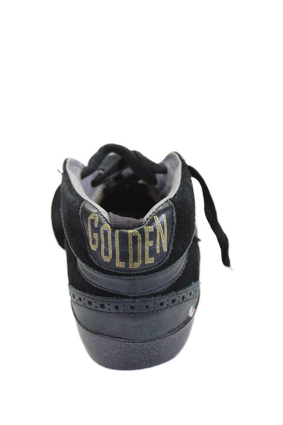 Golden Goose Women's Suede Leather High Top Lace Up Sneakers Black Size 37