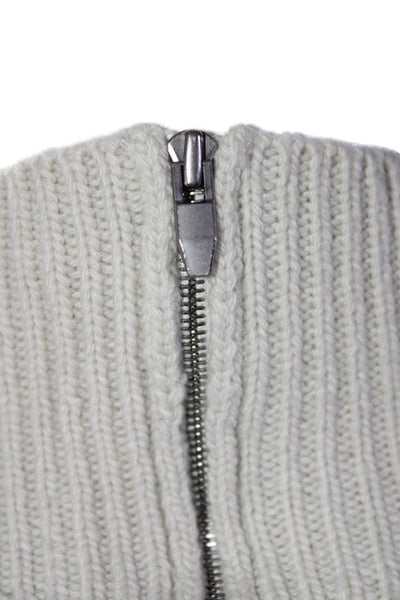Theyskens Theory Women's Mock Neck Long Sleeves Pullover Sweater Beige Size P