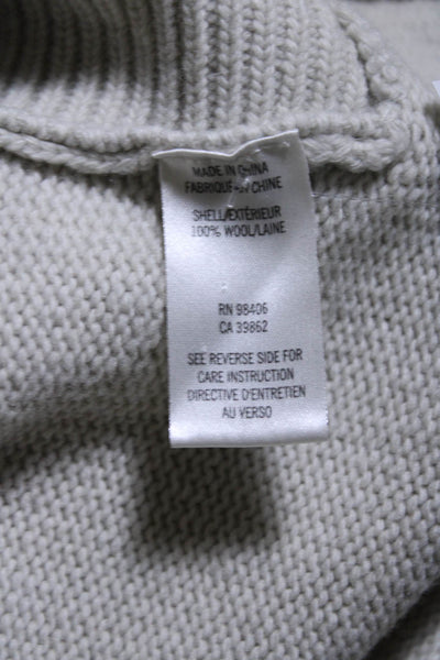 Theyskens Theory Women's Mock Neck Long Sleeves Pullover Sweater Beige Size P