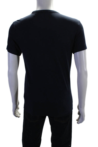 Theory mens Cotton Short Sleeve Solid Crewneck T Shirt Navy Size S