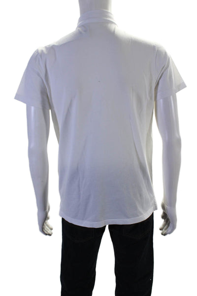 Suit Supply mens Cotton Collared Short Sleeve Polo Shirt White Size M