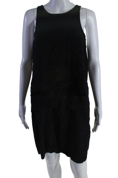 Tibi Womens Silk Sleeveless Pullover Dress Black Size 10