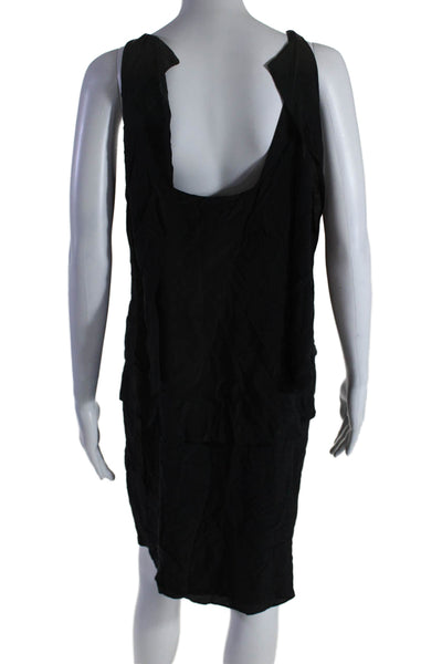 Tibi Womens Silk Sleeveless Pullover Dress Black Size 10