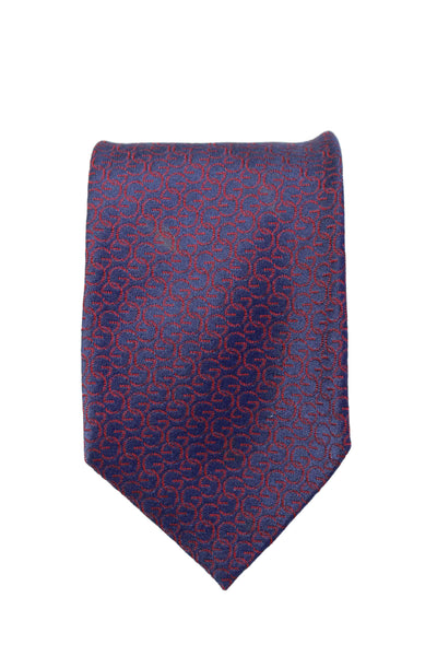 Gucci Men's Classic Monogram Silk Neck Tie Purple One Size