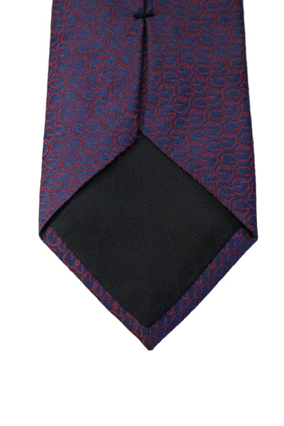 Gucci Men's Classic Monogram Silk Neck Tie Purple One Size