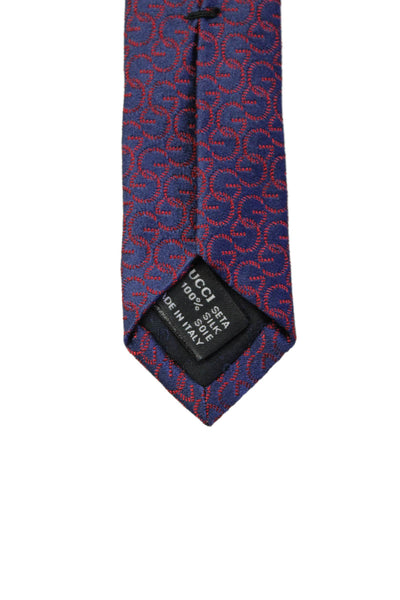 Gucci Men's Classic Monogram Silk Neck Tie Purple One Size