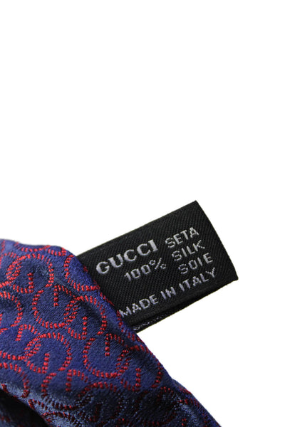 Gucci Men's Classic Monogram Silk Neck Tie Purple One Size