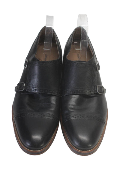 Johnston & Murphy Mens Leather Double Strap Monk Dress Shoes Black Size 11.5