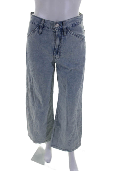 Frame Womens Cotton Le Baggy Palazzo Wide Leg Light Washed Jeans Blue Size 23