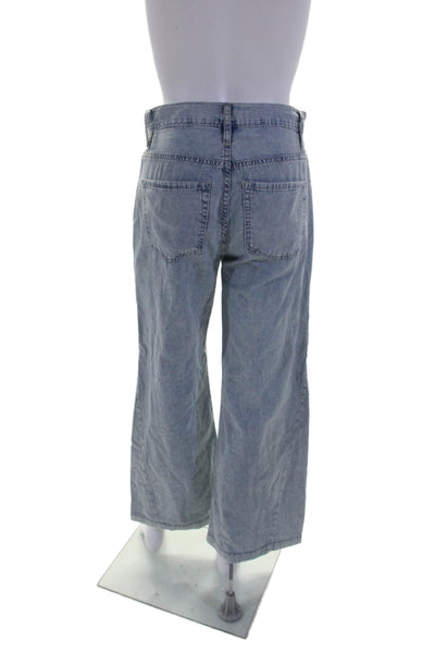 Frame Womens Cotton Le Baggy Palazzo Wide Leg Light Washed Jeans Blue Size 23
