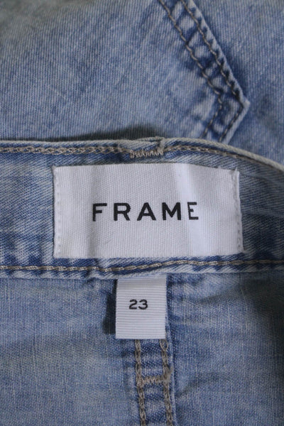 Frame Womens Cotton Le Baggy Palazzo Wide Leg Light Washed Jeans Blue Size 23
