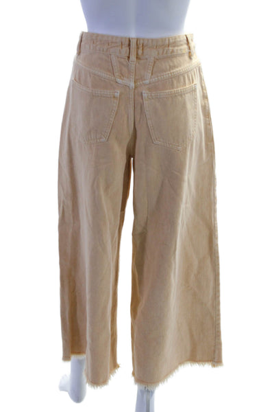 Closed Womens Zipper Fly High Rise Fringe Wide Leg Twill Pants Brown Size 23