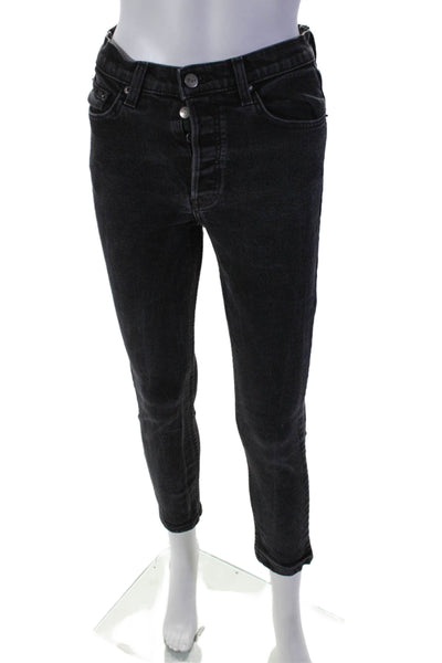 Reformation Womens Cotton High Waisted Skinny Denim Jeans Black Size 27