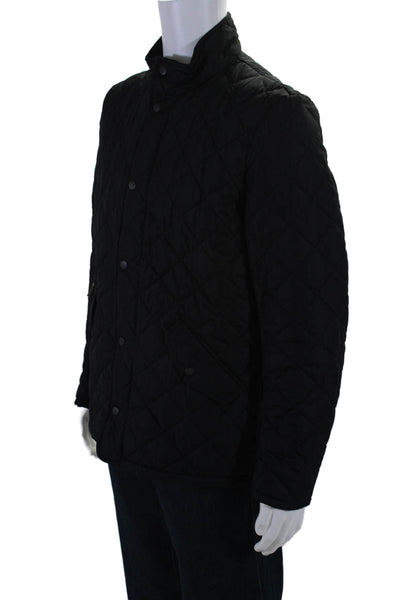 Barbour Mens Long Sleeves Full Zip Quilted Basic Jacket Black Size S