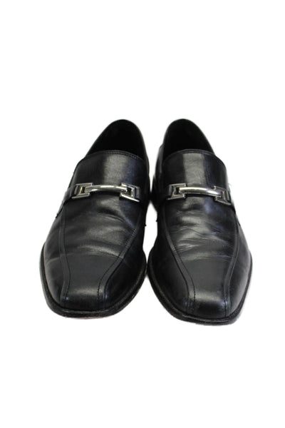 Johnston & Murphy Mens Black Leather Embellished Dress Loafers Shoes Size 10.5